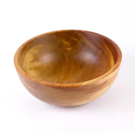Solid Acacia Wooden Bowl for Salad, Vegetables,Salad Bowl,Serving Bowl for Salad Soup Rice Hand Made Wooden Bowl Kitchen Utensils